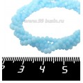 Бусины хрустальные на нити форма Рондель 3*2 мм цвет полупрозрачный небесно-голубой 40 см нить /200 бусин