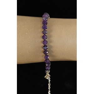 Браслет из аметиста, рондель 5мм огранка