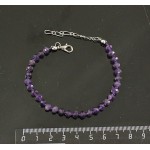 Браслет из аметиста, рондель 5мм огранка