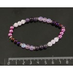 Браслет из аметиста, гематита (тонировка), опала иск., майорки, сах. кварца, шарик 6мм