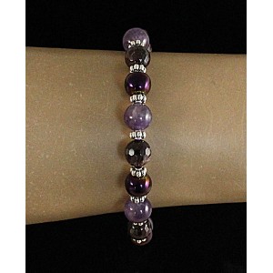 Браслет аметист, гранат, гематит