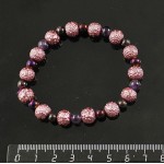 Браслет гематит (фиолетовый, тонировка), аметист, гранат, акрил