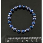 Браслет из гематита синего (огранка, тонир.), акрила и майорки
