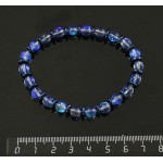 Браслет из гематита (синий, тонировка, рондели) и опала иск. (шарик 6мм)
