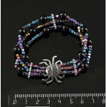 Браслет "паук" гематит тонир. разноцветный с майоркой 3 ряда