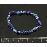 Браслет из лазурита (чипсы), гематита (шарик 7мм огранка), опала иск. (шарик 6мм)