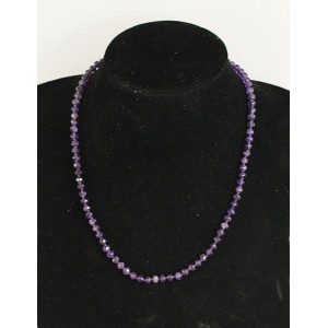 Бусы из аметиста, рондель 5мм огранка