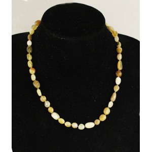 Бусы из опала желтого, галтовка