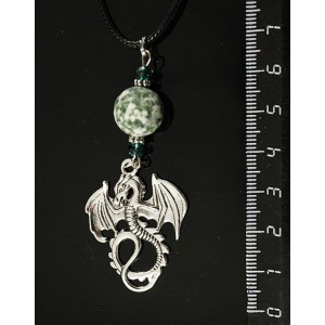 Кулон агат моховой "дракон", шарик 12мм