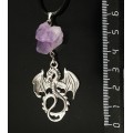 Кулон аметист, нат. кристалл, "дракон"