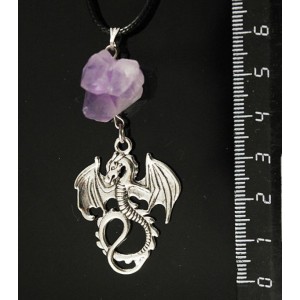 Кулон аметист, нат. кристалл, "дракон"