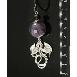 Кулон аметист "дракон", шарик 20мм