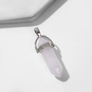 Кулон маятник кварц розовый
