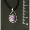 Кулон с чароитом "капля", круг 12мм