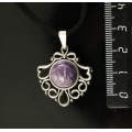 Кулон с чароитом "балерина", круг 12мм