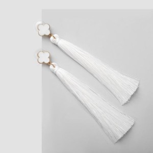 Серьги "Кисти", цвет белый, цвет золотистый, L кисти 8,7 см