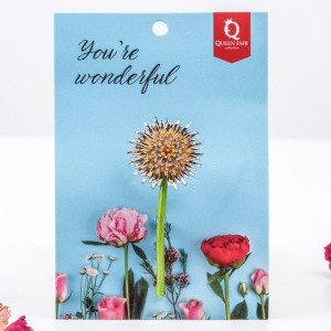 Брошь "Цветок" одуванчик, цветная, цвет золотистый