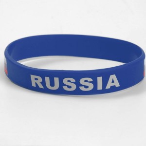 Силиконовый браслет "РОССИЯ", цвет синий