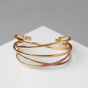 Браслет металл "Афина" многослойный, цвет золото