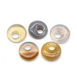 Бусина - бублик для швенз из агата бразильского 18*5,5-6мм, 1шт