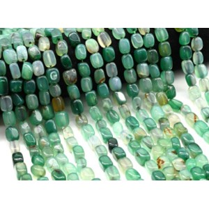 Бусины из агата тонированного прямоугольник 8*11мм цвет зеленый, 36см, 31 бусина