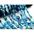 Бусины из агата тонированного овал 13*18мм цвет лазурный, 36см, 20 бусин