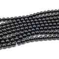 Бусины из агата черного шарик 10мм (имитация), 35,5см, 37 бусин