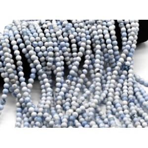 Бусины из агата шарик 6мм цвет небесно-голубой, 35см, 61 бусина (иск.)