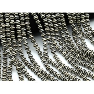 Бусины Дзи "Волна" из агата шарик 8мм, цвет черный, 39см, 47 бусин