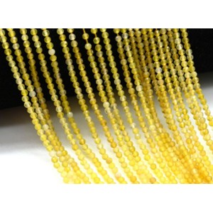 Бусины из агата тонированного шарик гр.3мм цвет желтый, 38см, 144 бусины
