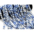 Бусины из агата  шарик 10мм цвет голубой, 36см, 37 бусин (иск.)