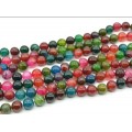 Бусины из агата пати тонированного шарик 10мм цвет ассорти, 37см, 37 бусин