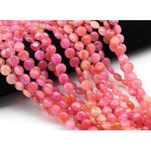 Бусины из агата тонированного круг 10мм цвет розовый, 36см, 37 бусин Бусины из агата тонированного круг 10мм цвет розовый, 36см, 37 бусин