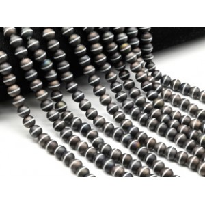 Бусины из агата тибетского шарик 8мм цвет графит, 36см, 48 бусин (иск.)