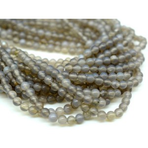 Бусины из агата бразильского шарик 6мм, 36см, 61 бусина