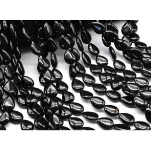 Бусины из агата черного капля 13*18мм, 30см, 18 бусин.