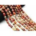Бусины из агата тибетского бочонок 12*15мм цвет рыжий, 34см, 22 бусины