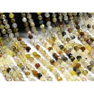 Бусины из агата тонированного шарик гр.7мм цвет ассорти светлое, 39см, 50 бусин
