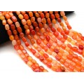 Бусины из агата пати тонированного прямоугольник 8*11мм цвет рыжий, 37см, 32 бусины