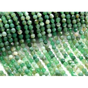 Бусины из агата тонированного шарик гр.7мм цвет зеленый, 39см, 50 бусин