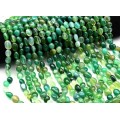 Бусины из агата тонированного галтовка 8*10мм цвет зеленый, 37см, 36 бусин