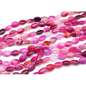 Бусины из агата тонированного овал 13*18мм цвет фуксия, 36см, 20 бусин