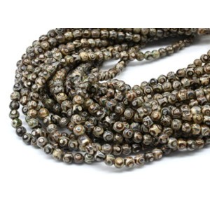 Бусины из агата тибетского шарик 6мм, 36см, 63 бусины.