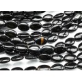 Бусины из агата черного овал 13*18мм, 36см, 21 бусина.