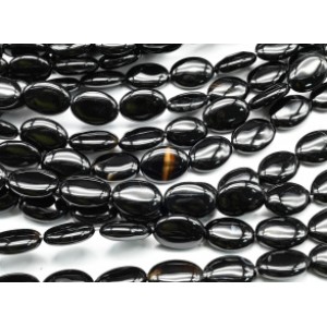 Бусины из агата черного овал 13*18мм, 36см, 21 бусина.