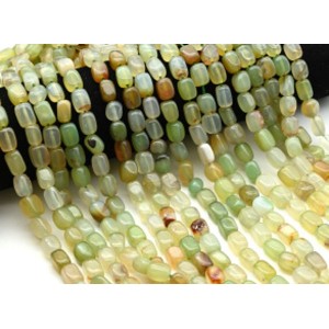 Бусины из агата тонированного прямоугольник 8*11мм цвет оливковый, 36см, 32 бусины