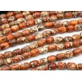Бусины из агата тибетского бочонок 13*17мм цвет рыжий, 33,5см, 19 бусин