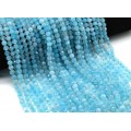 Бусины из агата голубого шарик гр.6мм, 38см, 67 бусин