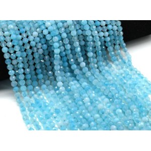 Бусины из агата голубого шарик гр.6мм, 38см, 67 бусин