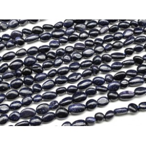 Бусины из авантюрина синего галтовка 8*10мм, 38см, 40 бусины (иск.) Бусины из авантюрина синего галтовка 8*10мм, 38см, 40 бусины (иск.)